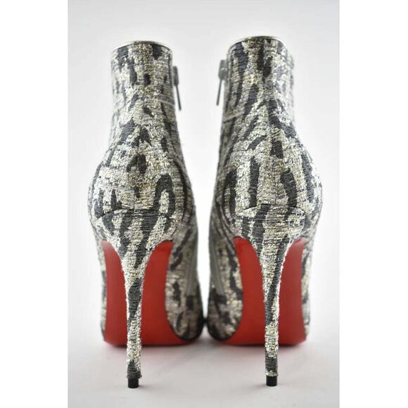 Christian Louboutin So Kate Booty 100 Black Gold Lurex Gigi Ankle Heel Boot 35 - Picture 7 of 8